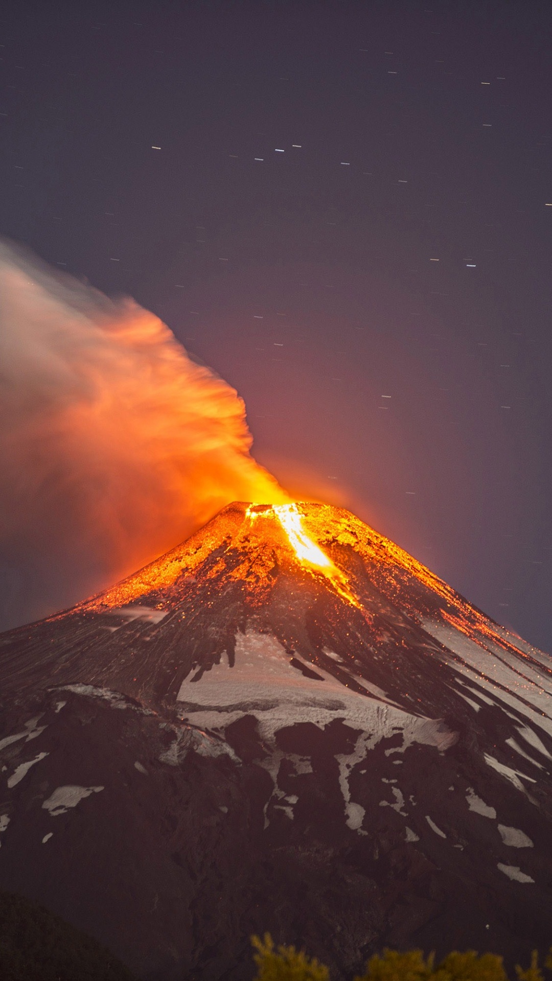 Обои Вильяррика, вулкан, Pucn, типы вулканических извержений, вулканического рельефа в разрешении 1080x1920