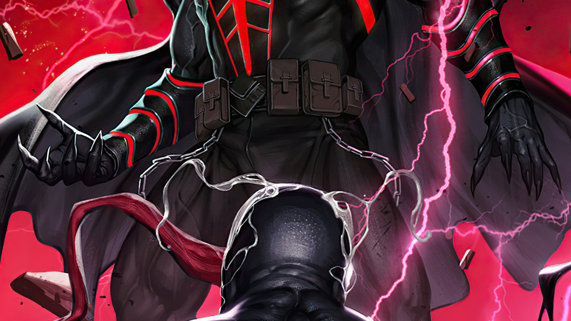 Обои Инхёк Ли Веном 27, веном, резня черная белая кровь, Эдди Брок, комиксы Марвел в разрешении 1920x1080