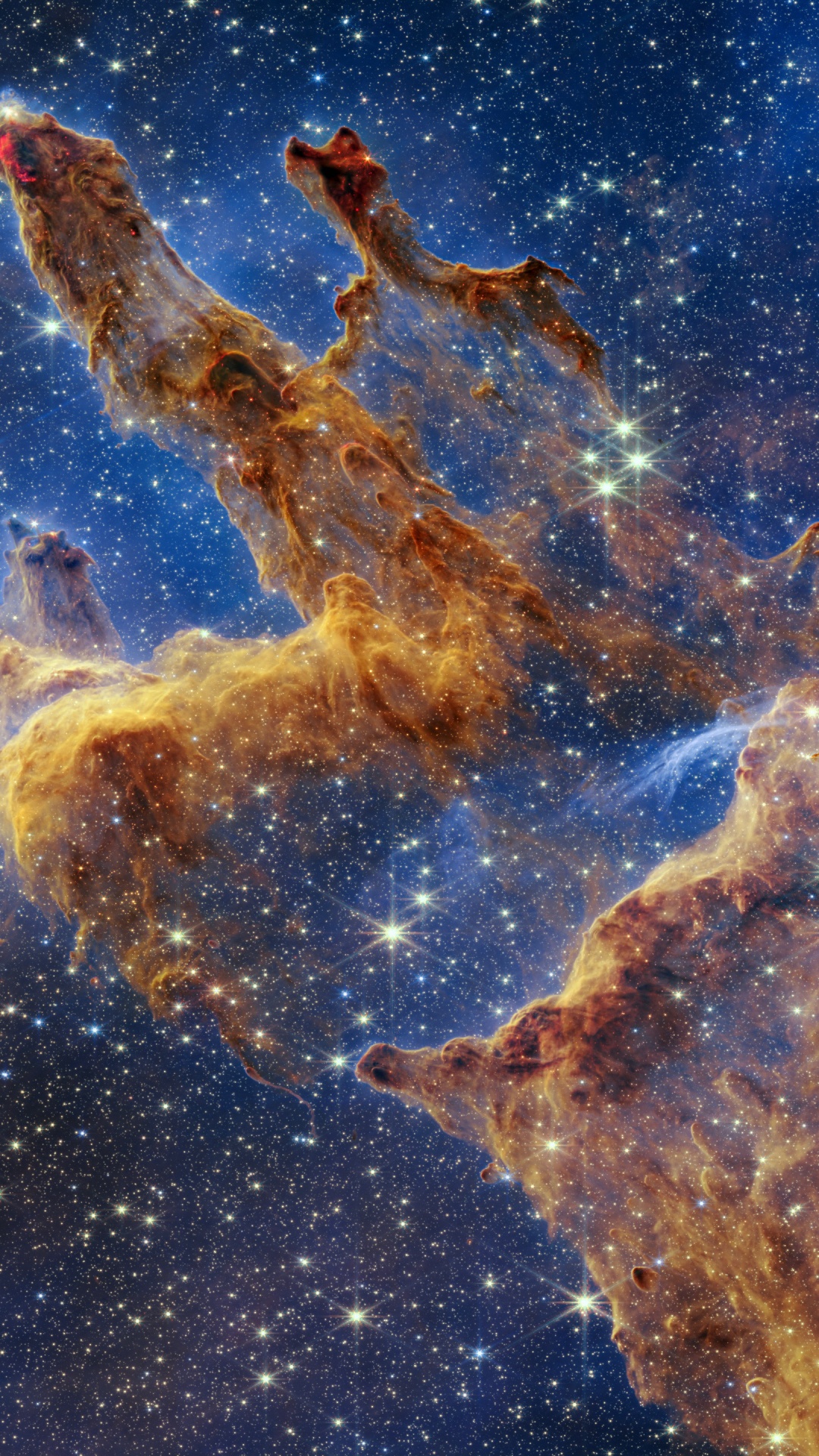 Обои Космический Телескоп Джеймса Вебба, Столпы творения, туманность, космос, Астрономия в разрешении 1080x1920