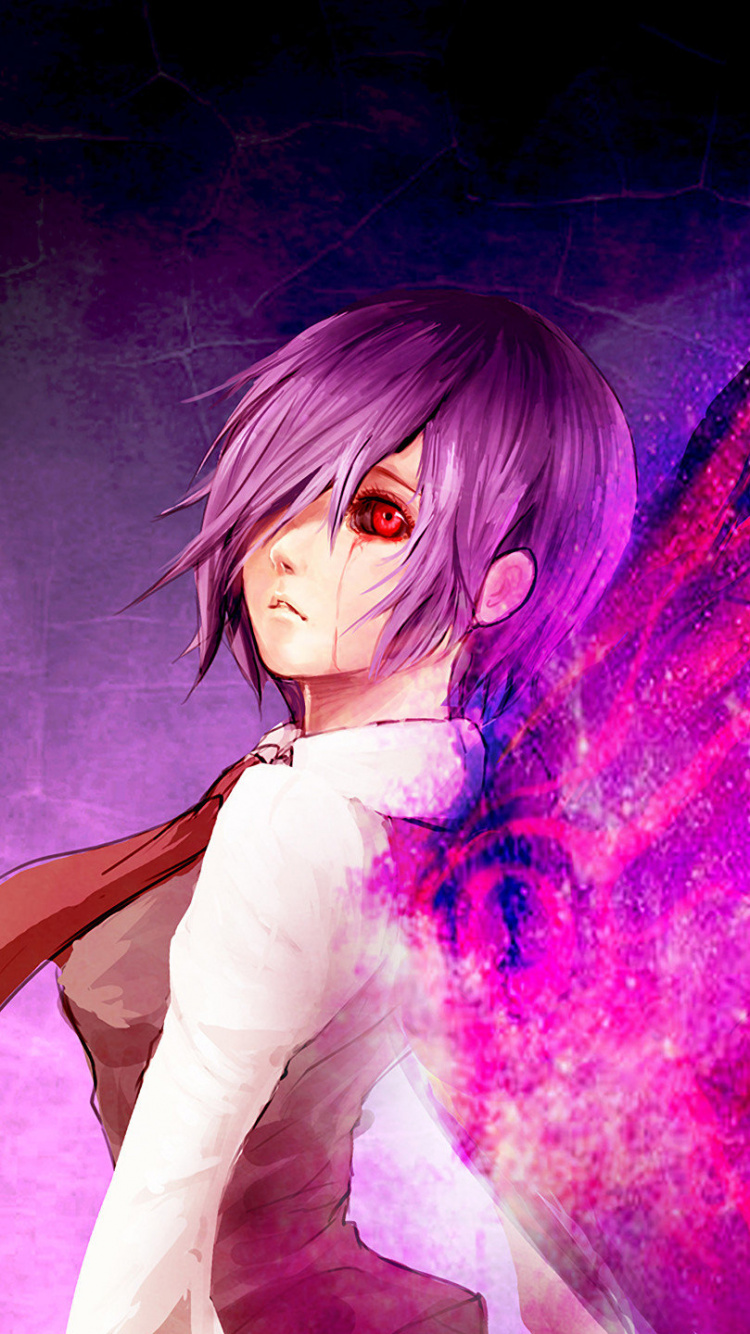 Обои Токио упырь с, Кен kaneki, Токио вурдалак, пурпур, Фиолетовый в разрешении 750x1334