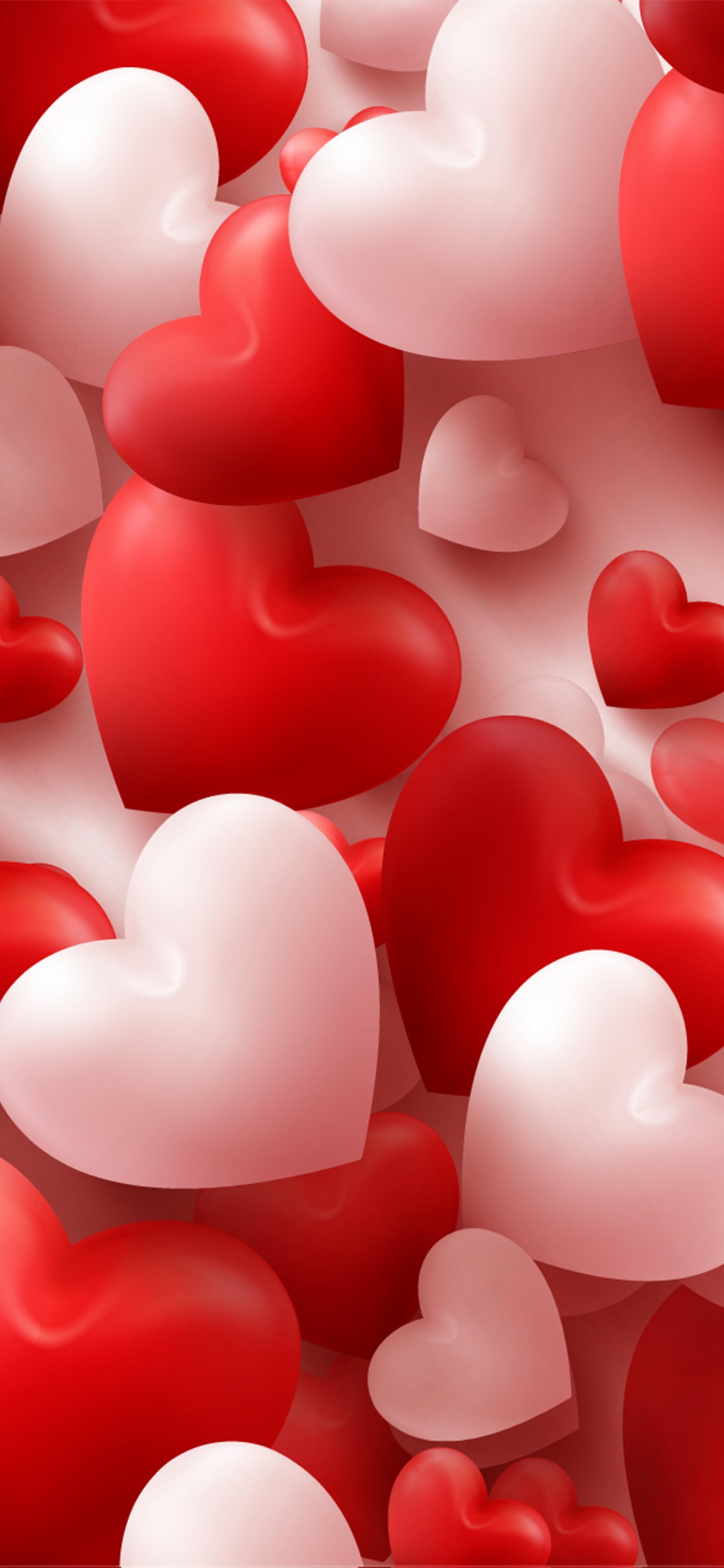Обои День Святого Валентина, сердце, красный цвет, любовь, розовый в разрешении 1125x2436