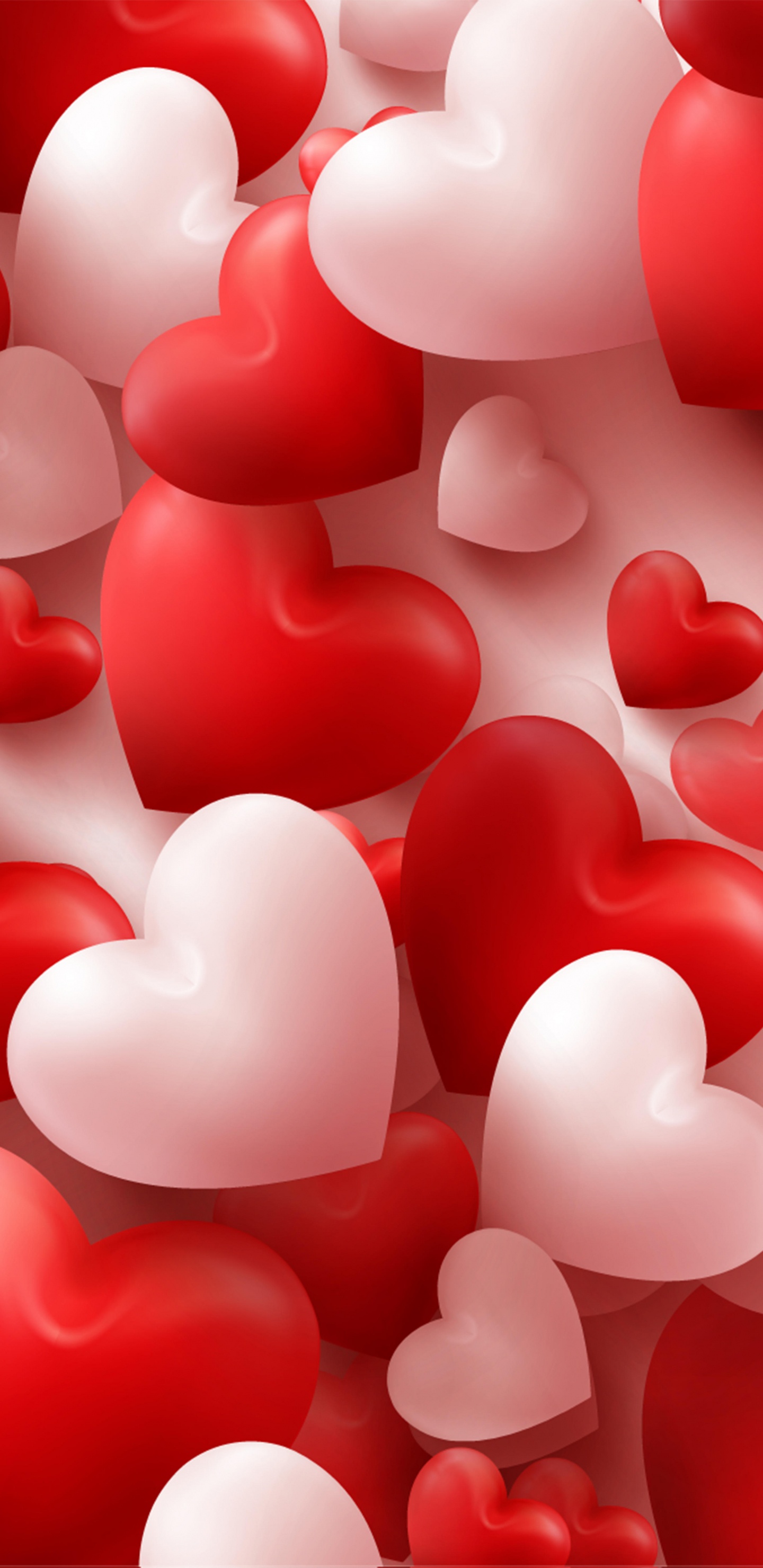 Обои День Святого Валентина, сердце, красный цвет, любовь, розовый в разрешении 1440x2960