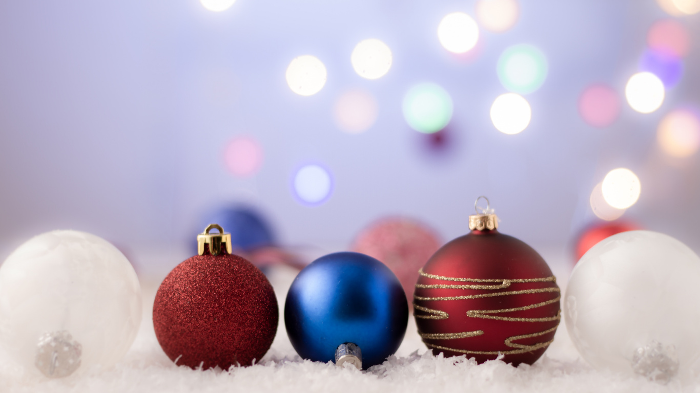 Обои рождественский орнамент, Рождественские украшения, Рождественский день, праздник, Новый год в разрешении 1366x768