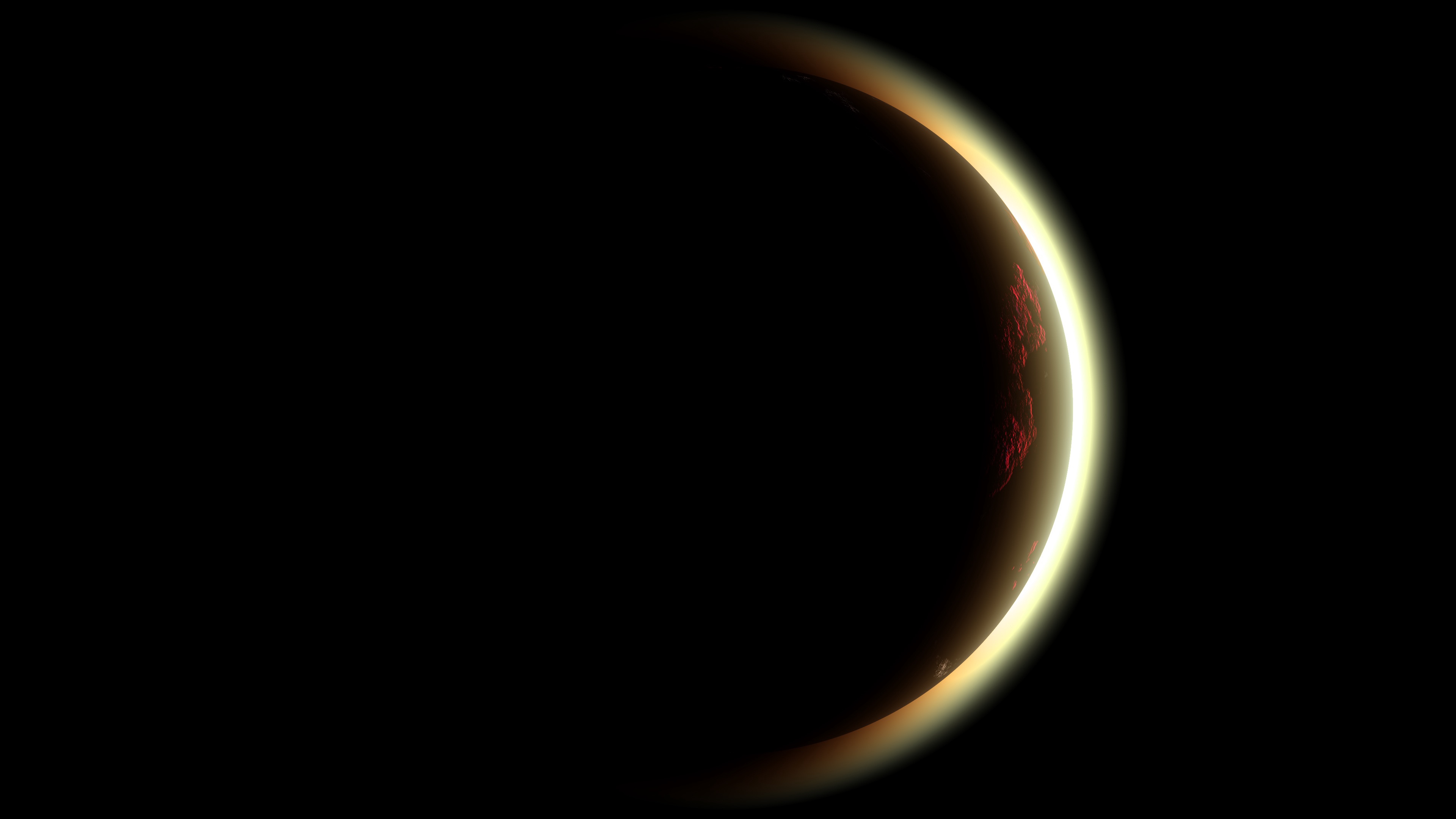 Обои полумесяц, затмение, лунное затмение, луна, Астрономия в разрешении 3840x2160