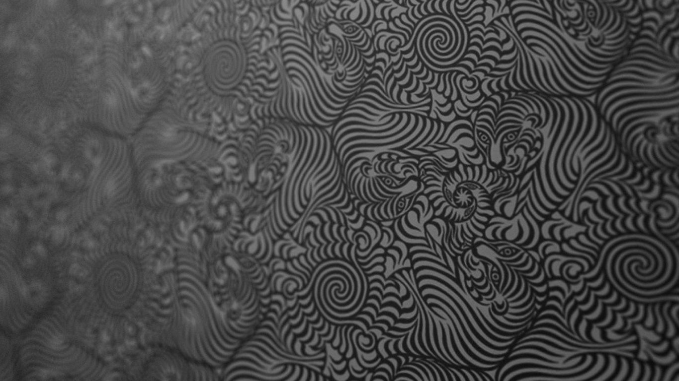 Обои текстура, черный и белый, узор, дизайн, монохромный в разрешении 1366x768