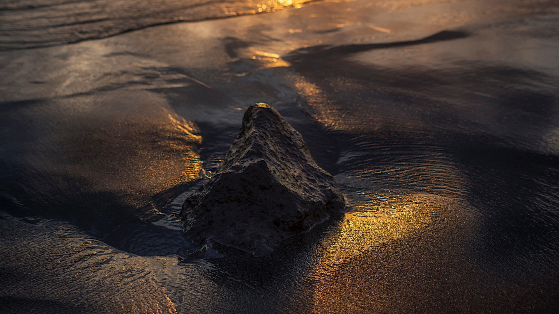 Обои закат, пляж, море, горизонт, природа в разрешении 1920x1080