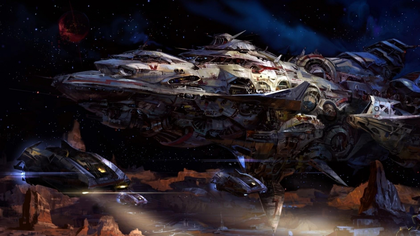 Обои космический аппарат, космос, автомобильный дизайн, Буран, планета в разрешении 1366x768