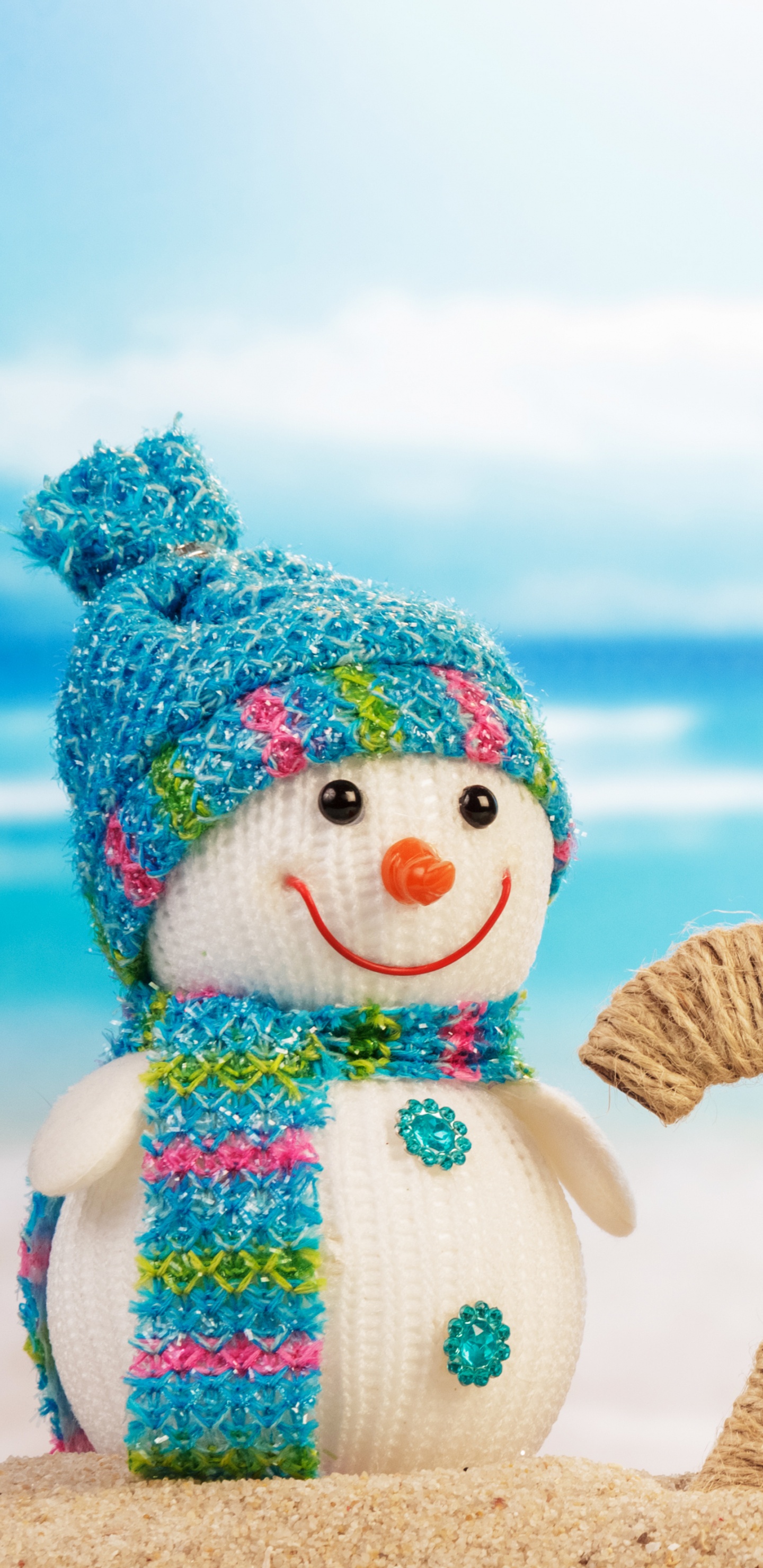 Обои Новый год, день нового года, Снеговик, праздник, отпуск в разрешении 1440x2960