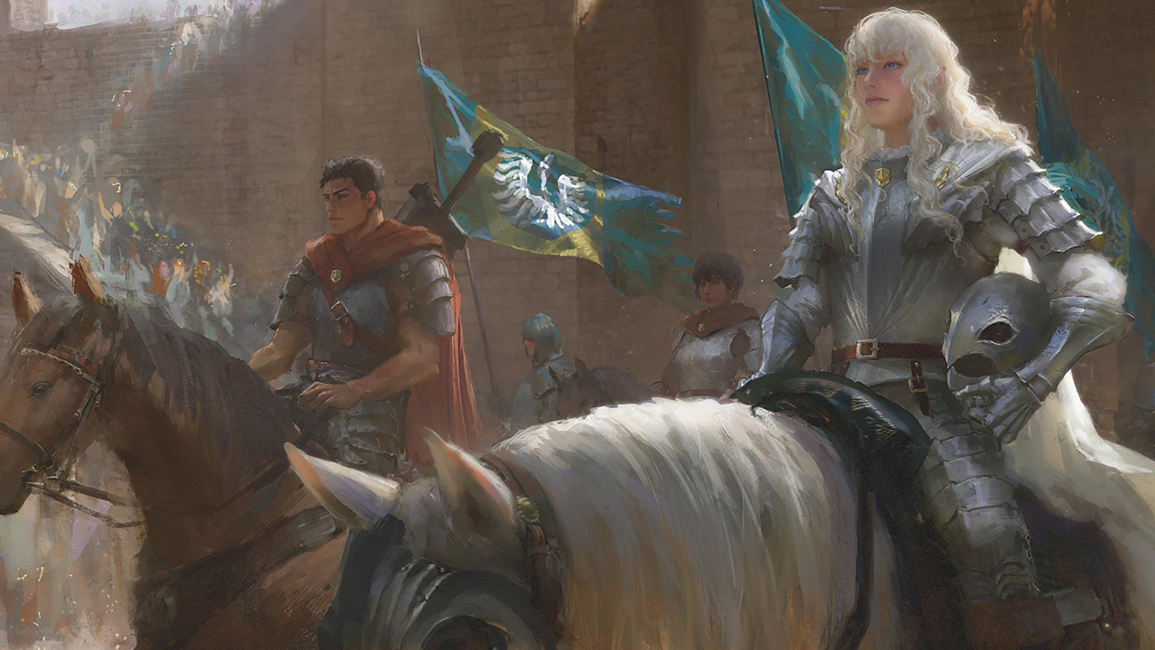 Обои берсерк кишки и гриффит фанарт, Гриффит, Кишки, зевать, Берсерк в разрешении 1280x720