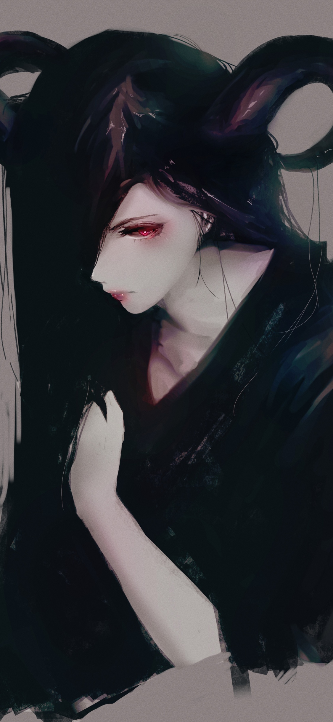 Обои прическа, фэшн, волосы, губа, арт в разрешении 1125x2436