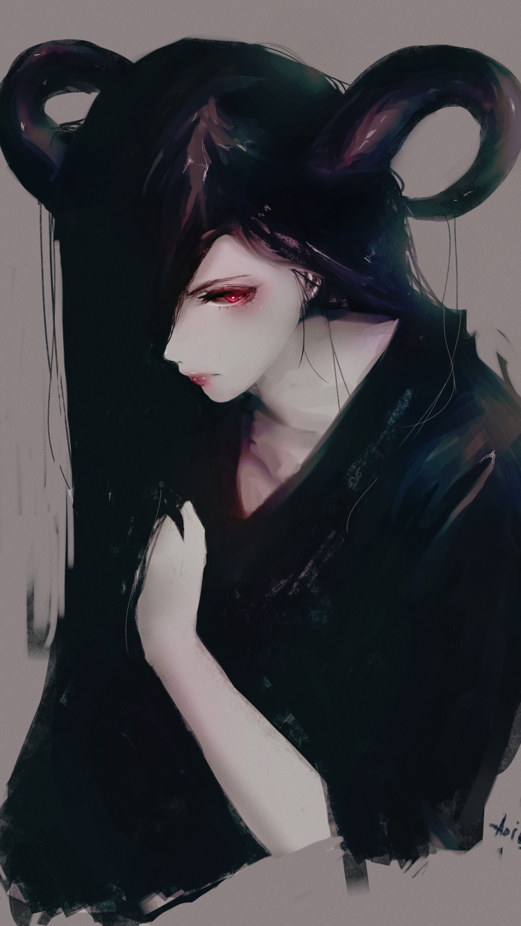 Обои прическа, фэшн, волосы, губа, арт в разрешении 750x1334