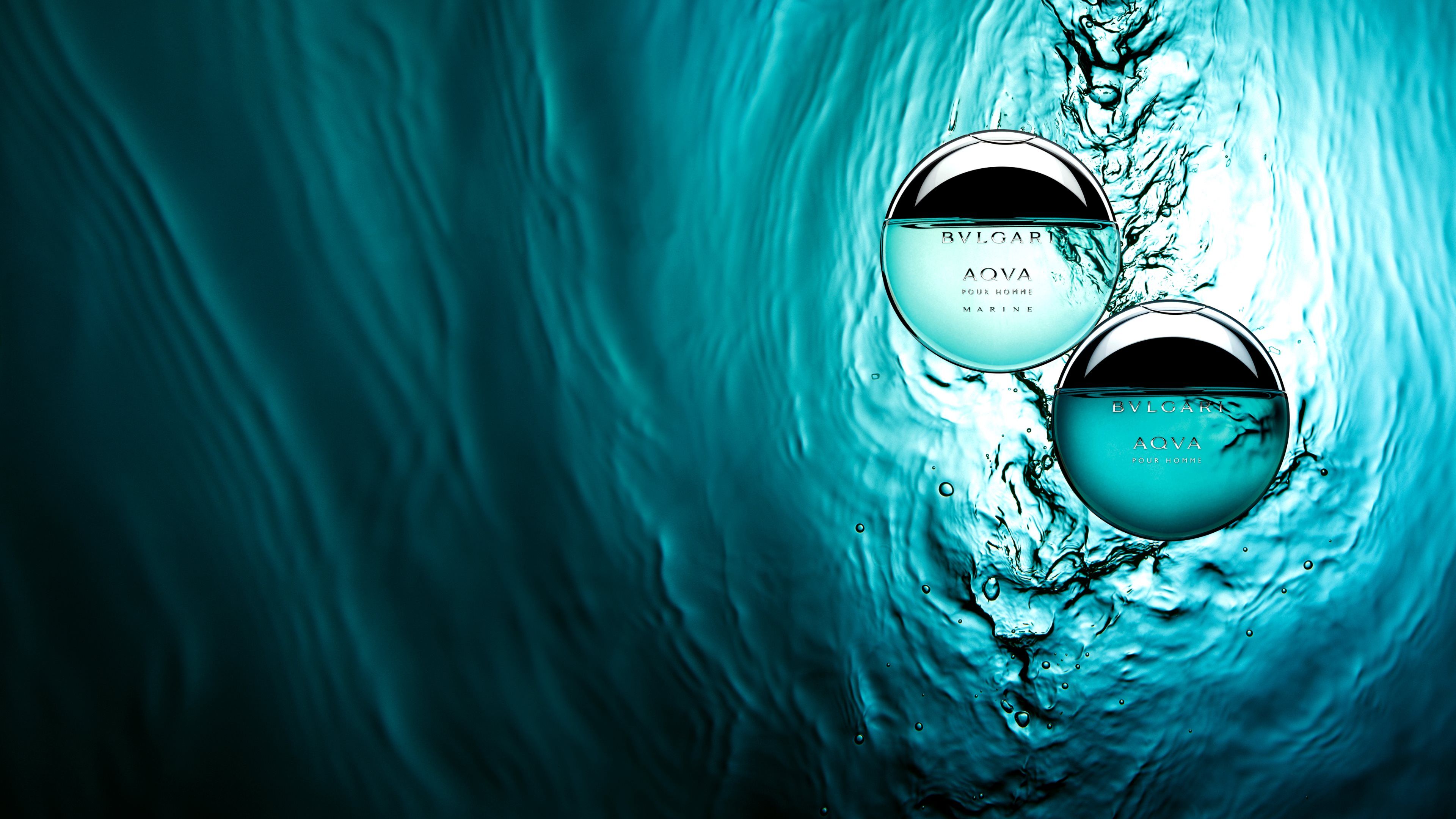 Обои аромат, bulgari, вода, синий, Аква в разрешении 3840x2160