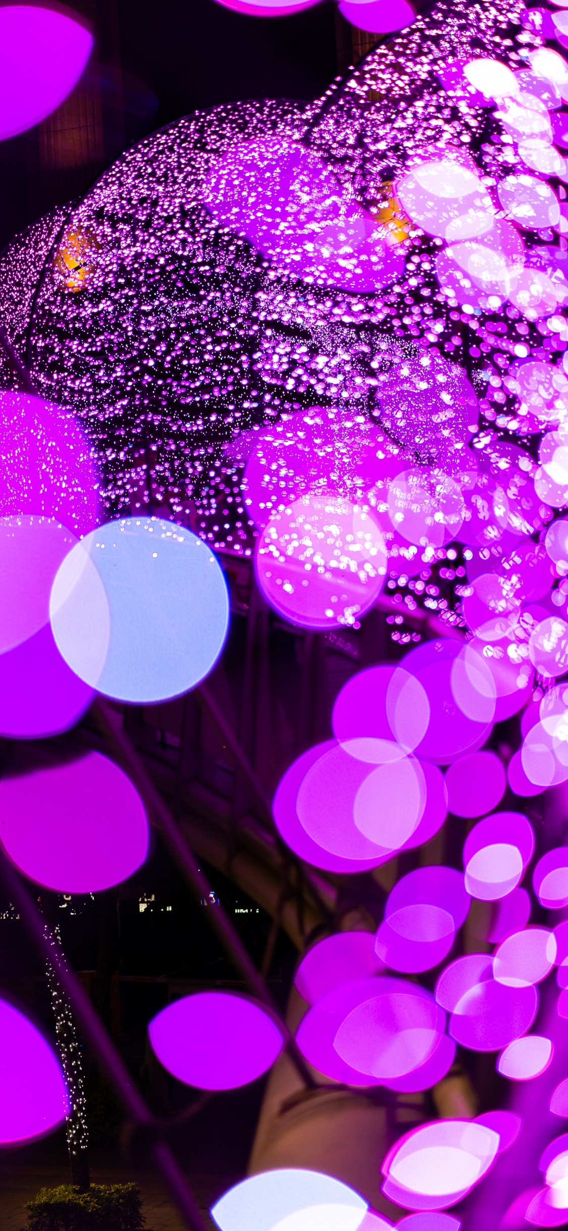 Обои боке, пурпур, Фиолетовый, розовый, свет в разрешении 1125x2436