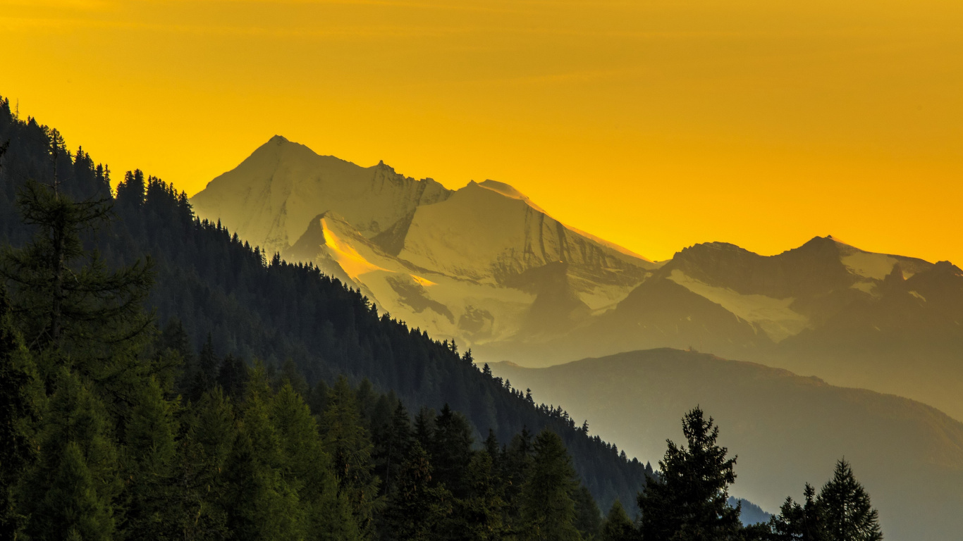 Обои дикая местность, горный хребет, Альпы, природный ландшафт, горный рельеф в разрешении 1366x768