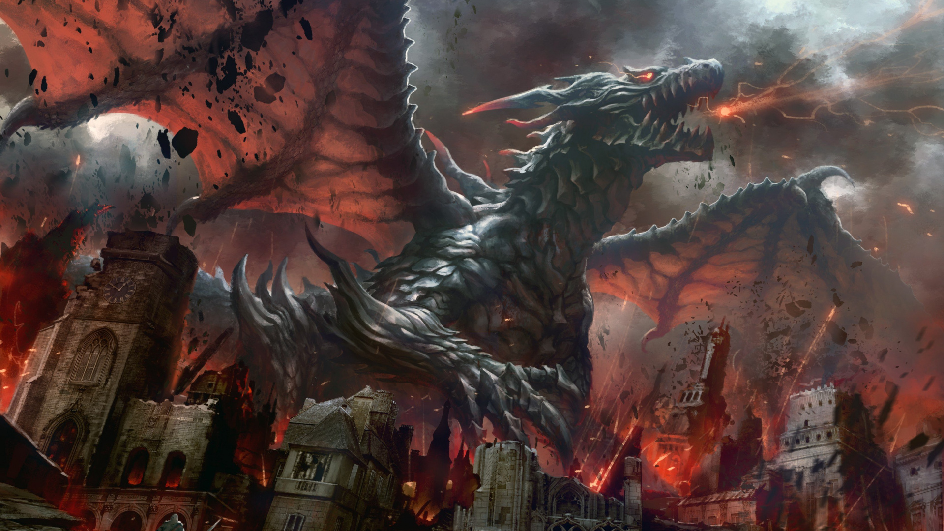 Обои дракон, фэнтези, вымирание, демон, компьютерная игра в разрешении 1920x1080