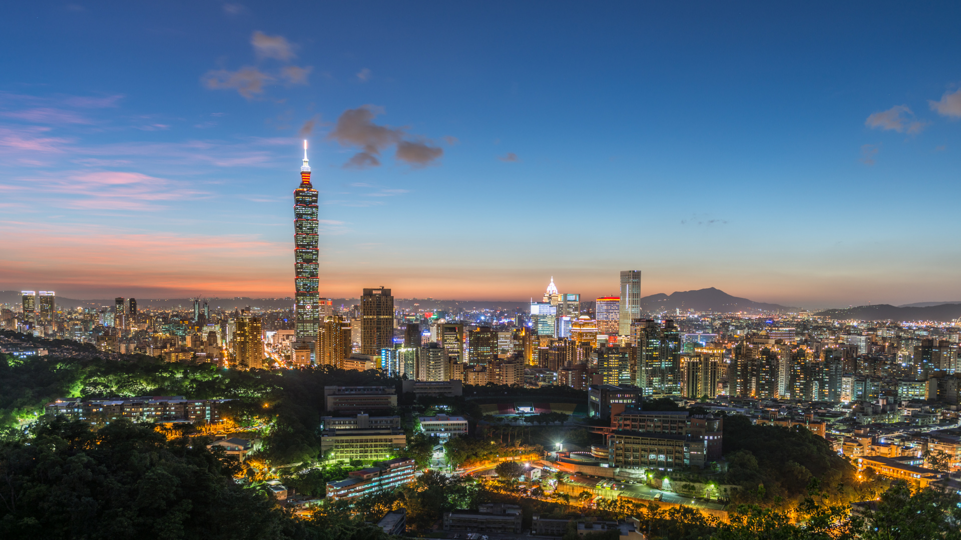 Обои Тайбэй 101, город, городской пейзаж, городской район, ориентир в разрешении 1920x1080