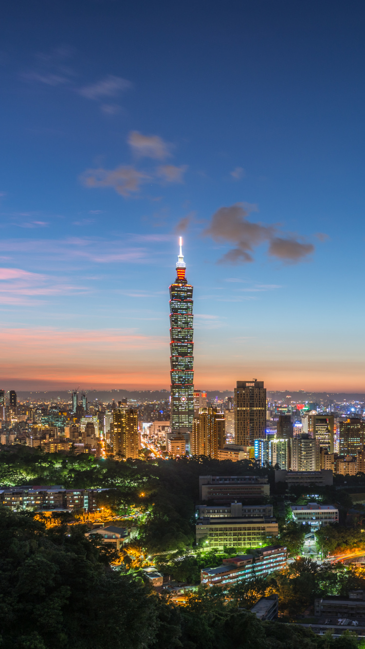 Обои Тайбэй 101, город, городской пейзаж, городской район, ориентир в разрешении 750x1334