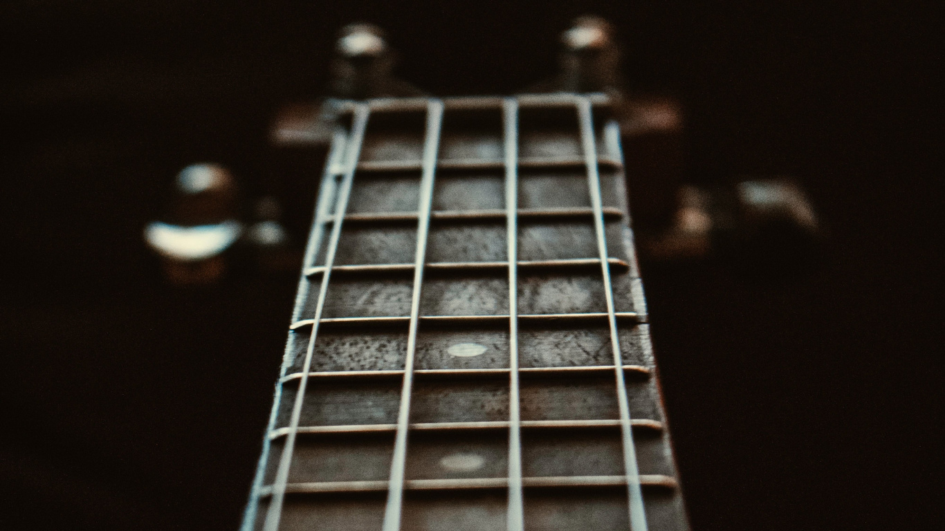 Обои гитара, акустическая гитара, лад, басгитара, строка в разрешении 1366x768