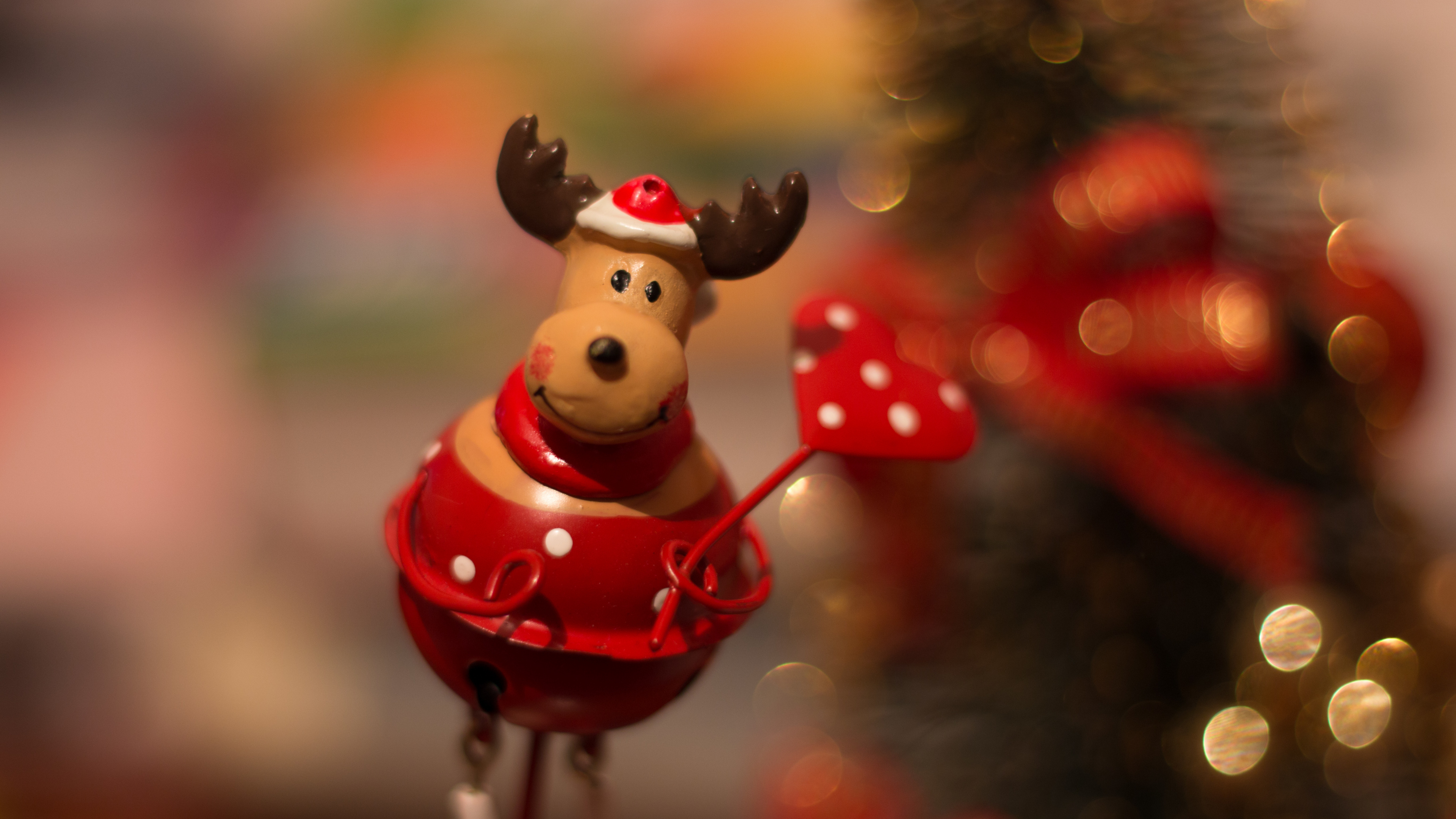 Обои рождественский орнамент, Рождественский день, праздник, красный цвет, Рождество в разрешении 3840x2160