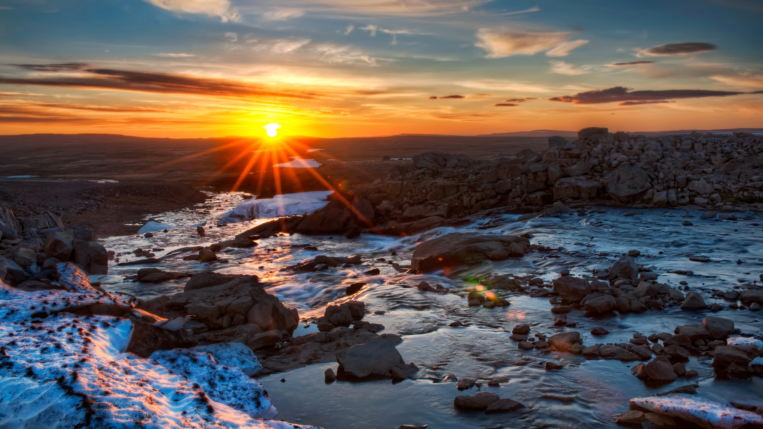 Обои восход солнца, рок, гора, пустыня, местность в разрешении 2560x1440