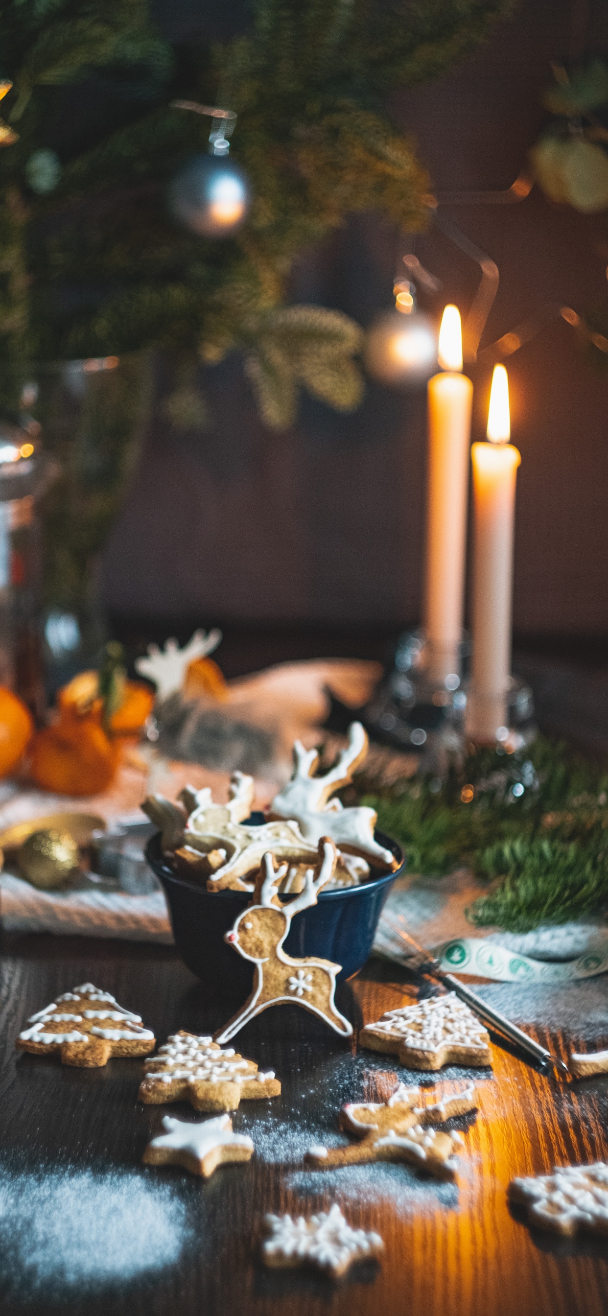 Обои свеча, здоровье, еда, ужин, Рождество в разрешении 1242x2688