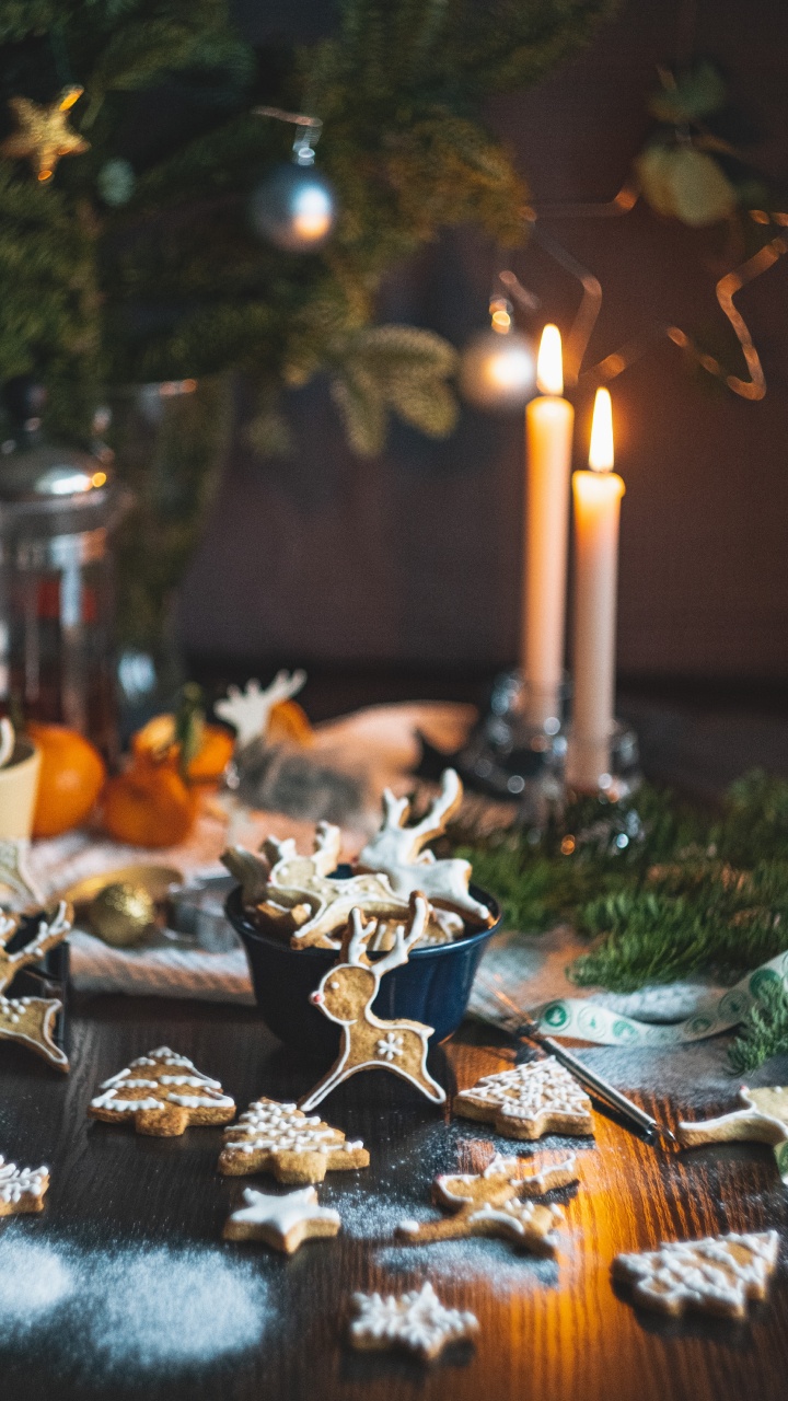 Обои свеча, здоровье, еда, ужин, Рождество в разрешении 720x1280