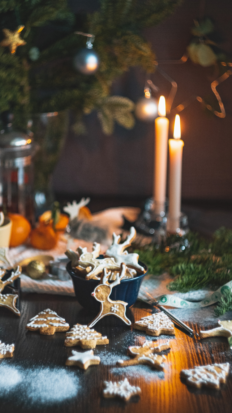 Обои свеча, здоровье, еда, ужин, Рождество в разрешении 750x1334