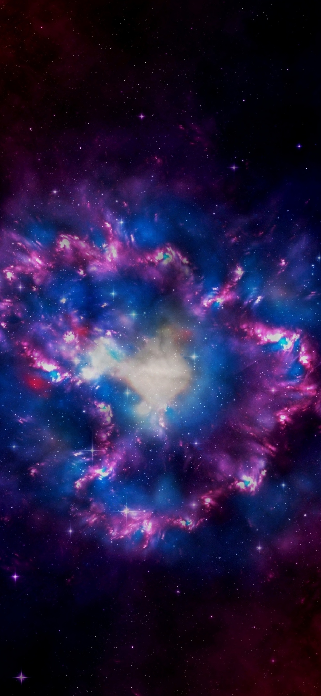 Обои Галактика, туманность, астрономический объект, космическое пространство, атмосфера в разрешении 1242x2688