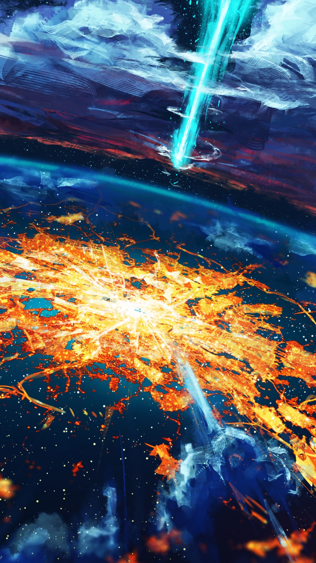 Обои вода, атмосфера, космос, земля, мир в разрешении 1080x1920