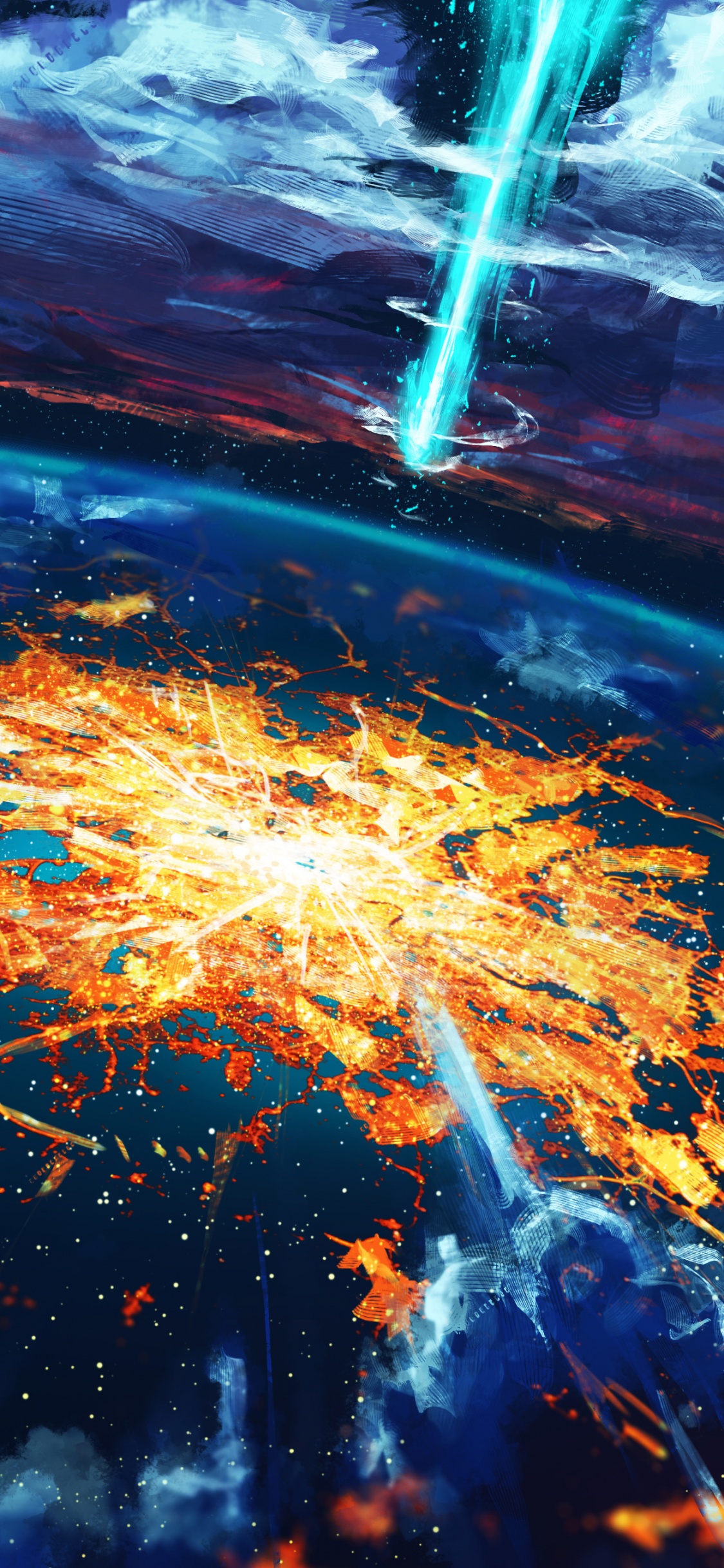 Обои вода, атмосфера, космос, земля, мир в разрешении 1125x2436