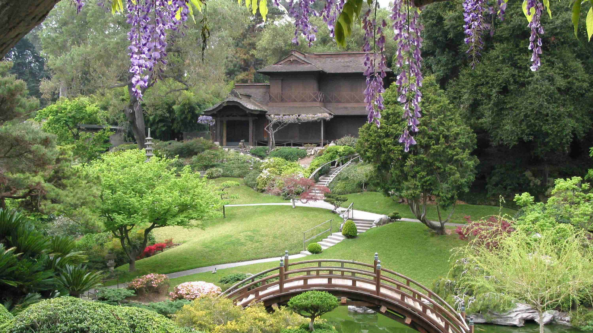 Обои Хантингтон Японский Сад, художественный музей, природа, сад, растительность в разрешении 1920x1080