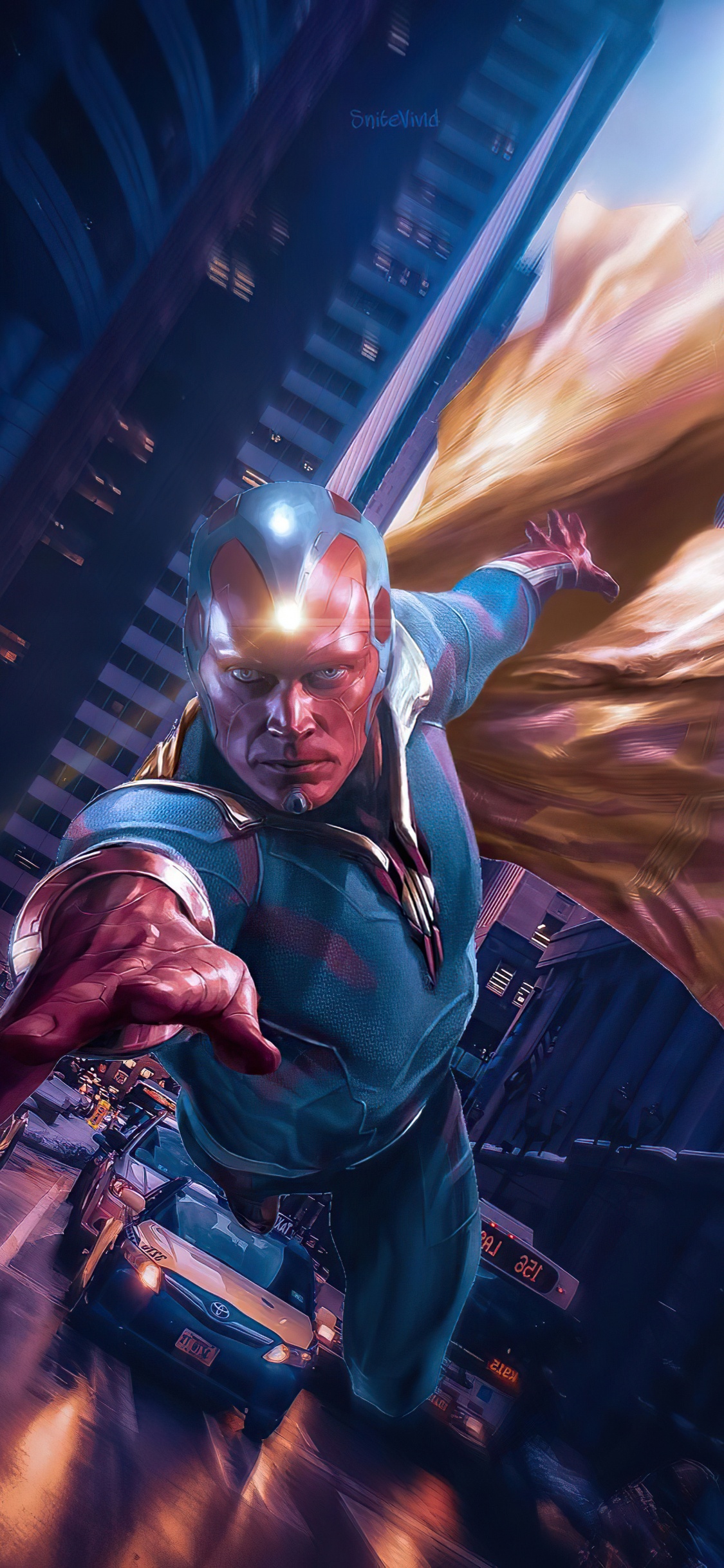 Обои зрение чудо круто, видение, wandavision, marvel, арт в разрешении 1125x2436