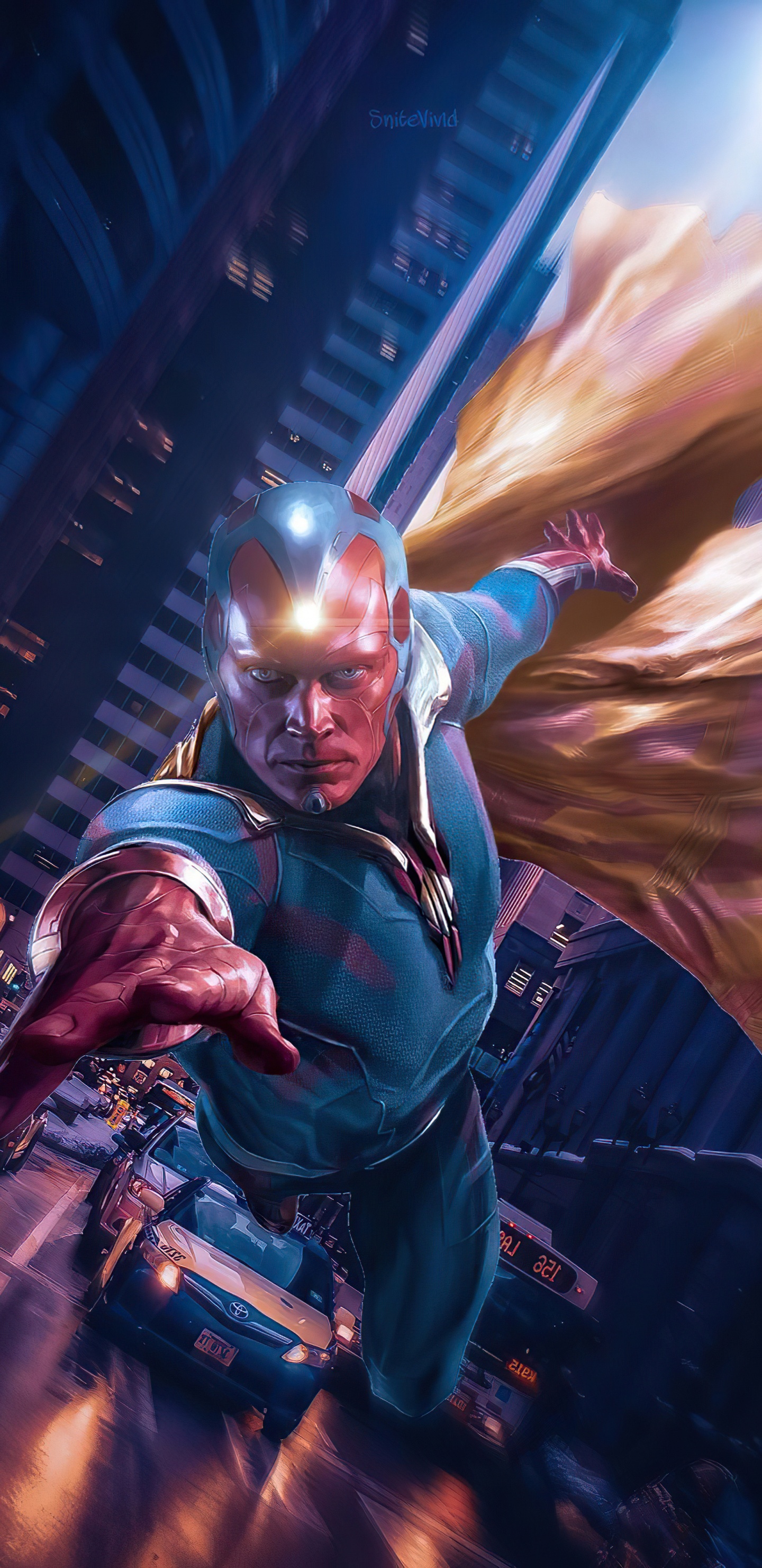 Обои зрение чудо круто, видение, wandavision, marvel, арт в разрешении 1440x2960