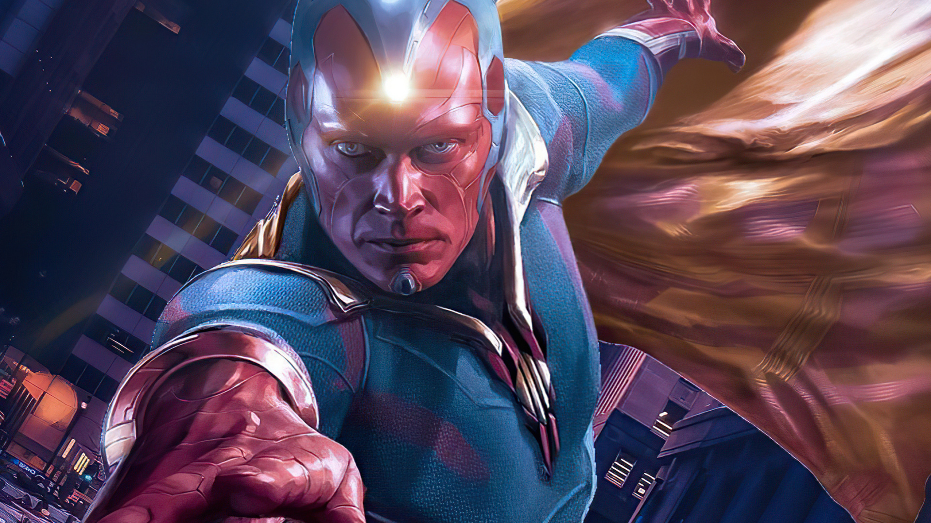 Обои зрение чудо круто, видение, wandavision, marvel, арт в разрешении 1920x1080