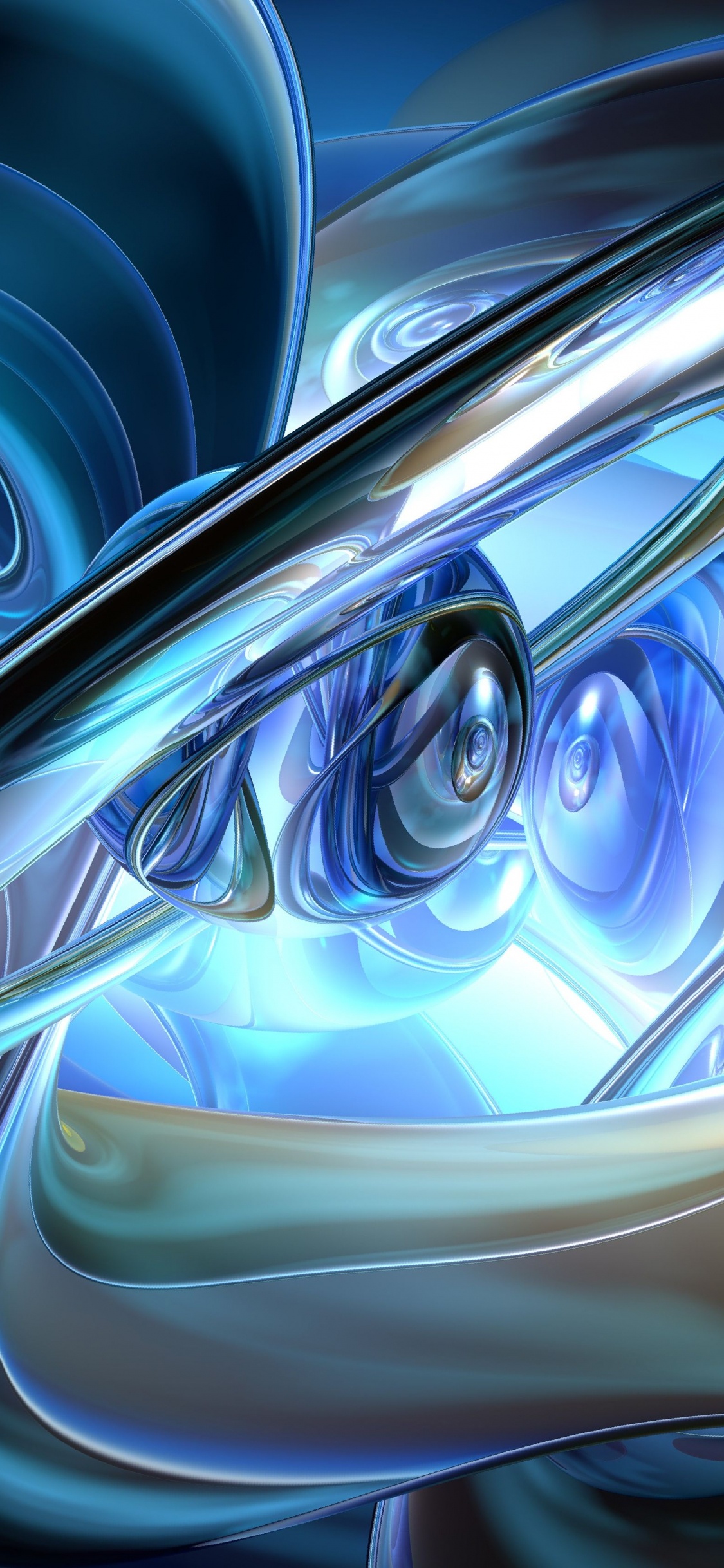 Обои фрактальное искусство, арт, графика, синий, электрик в разрешении 1125x2436