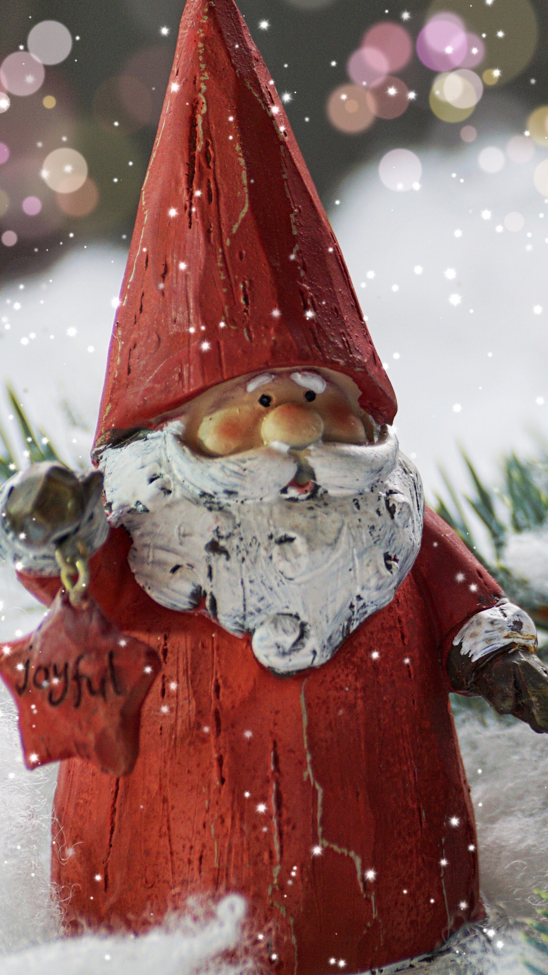 Обои Рождественский день, Рождественские украшения, рождественский орнамент, елка, Санта-Клаус в разрешении 1080x1920