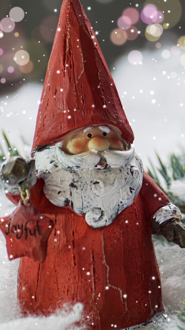 Обои Рождественский день, Рождественские украшения, рождественский орнамент, елка, Санта-Клаус в разрешении 720x1280