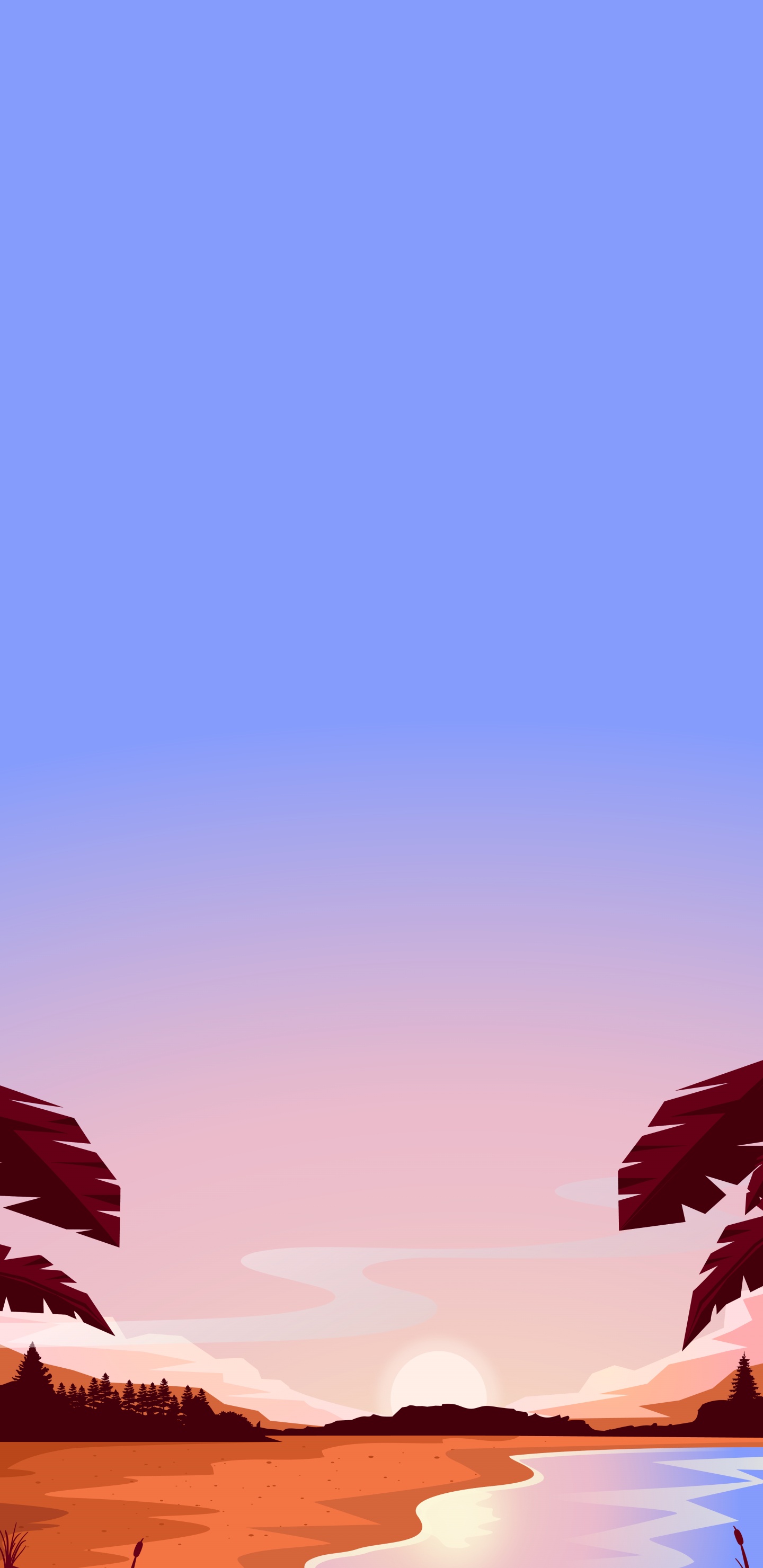 Обои пейзаж, облако, сумрак, пурпур, послесвечение в разрешении 1440x2960