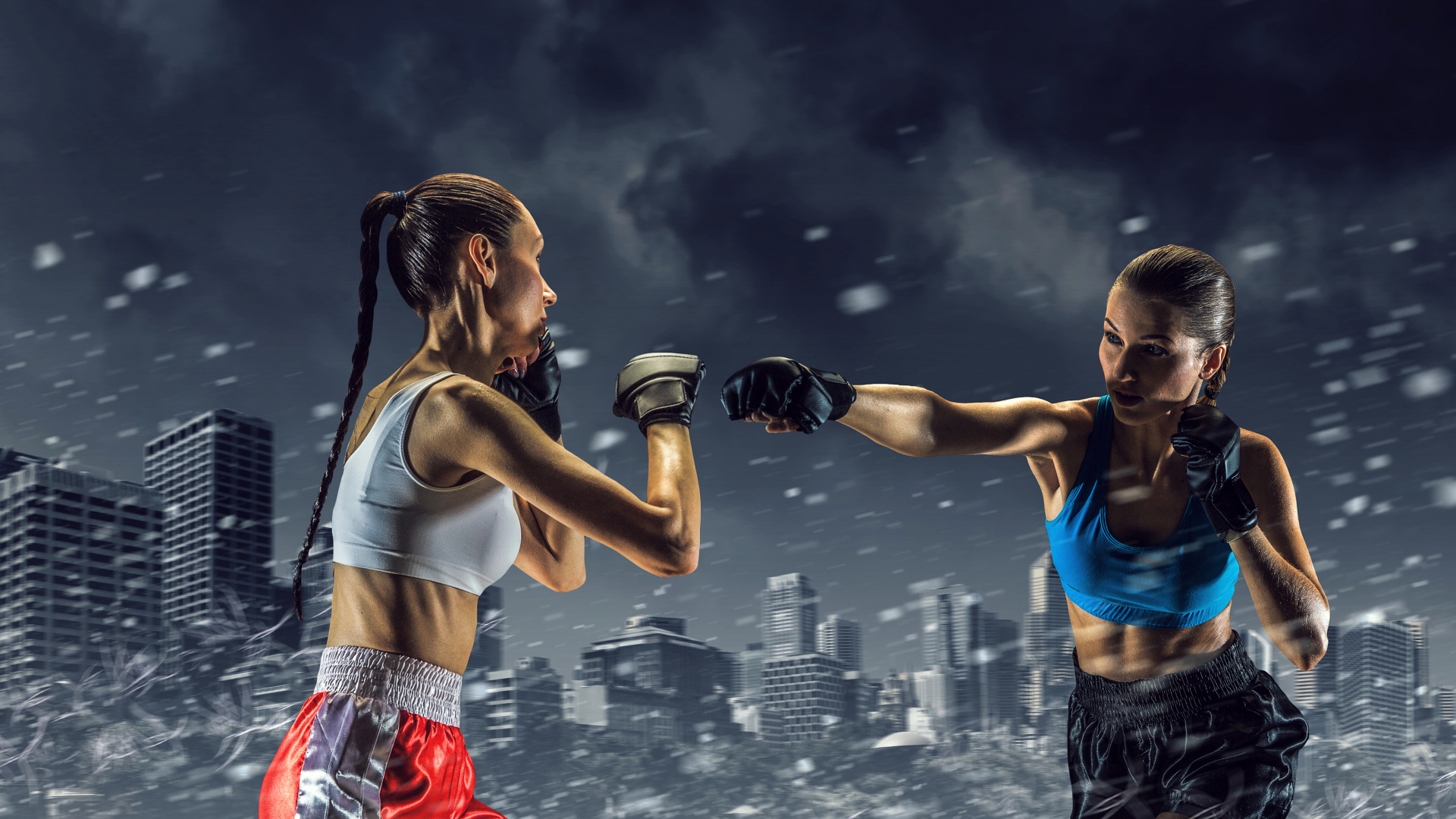 Обои бокс, спортивное единоборство, Женский бокс, бой, девушка в разрешении 1920x1080
