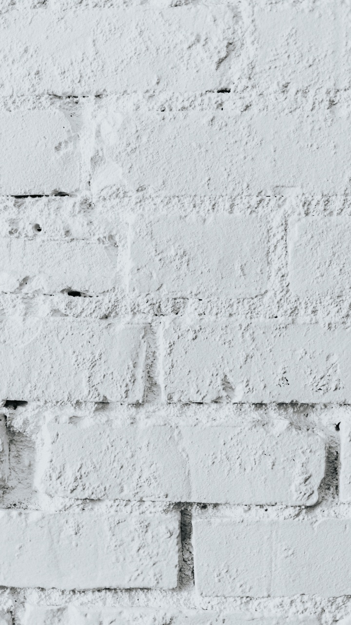 Обои кирпич, текстура, стена, белые, бетон в разрешении 720x1280