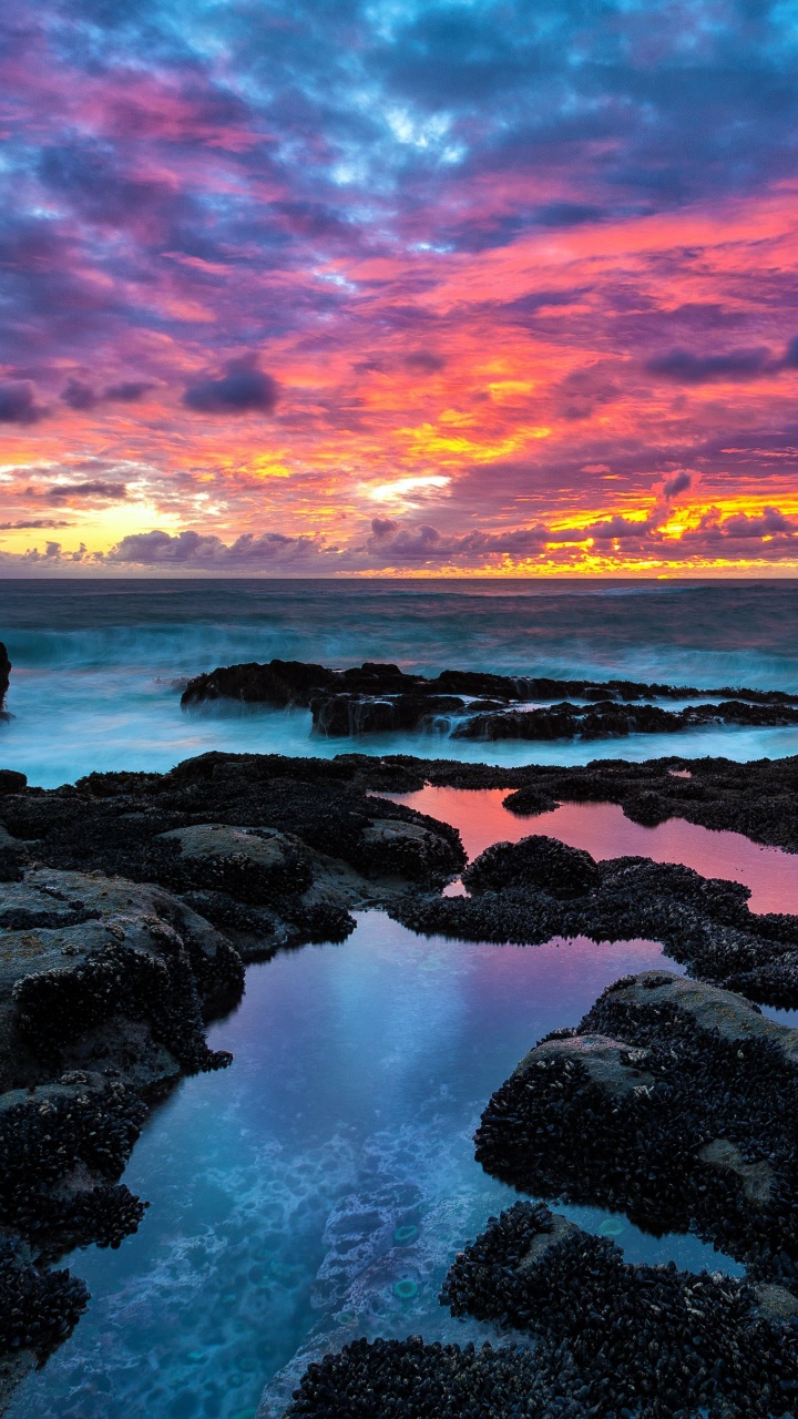 Обои море, океан, горизонт, берег, побережье в разрешении 720x1280