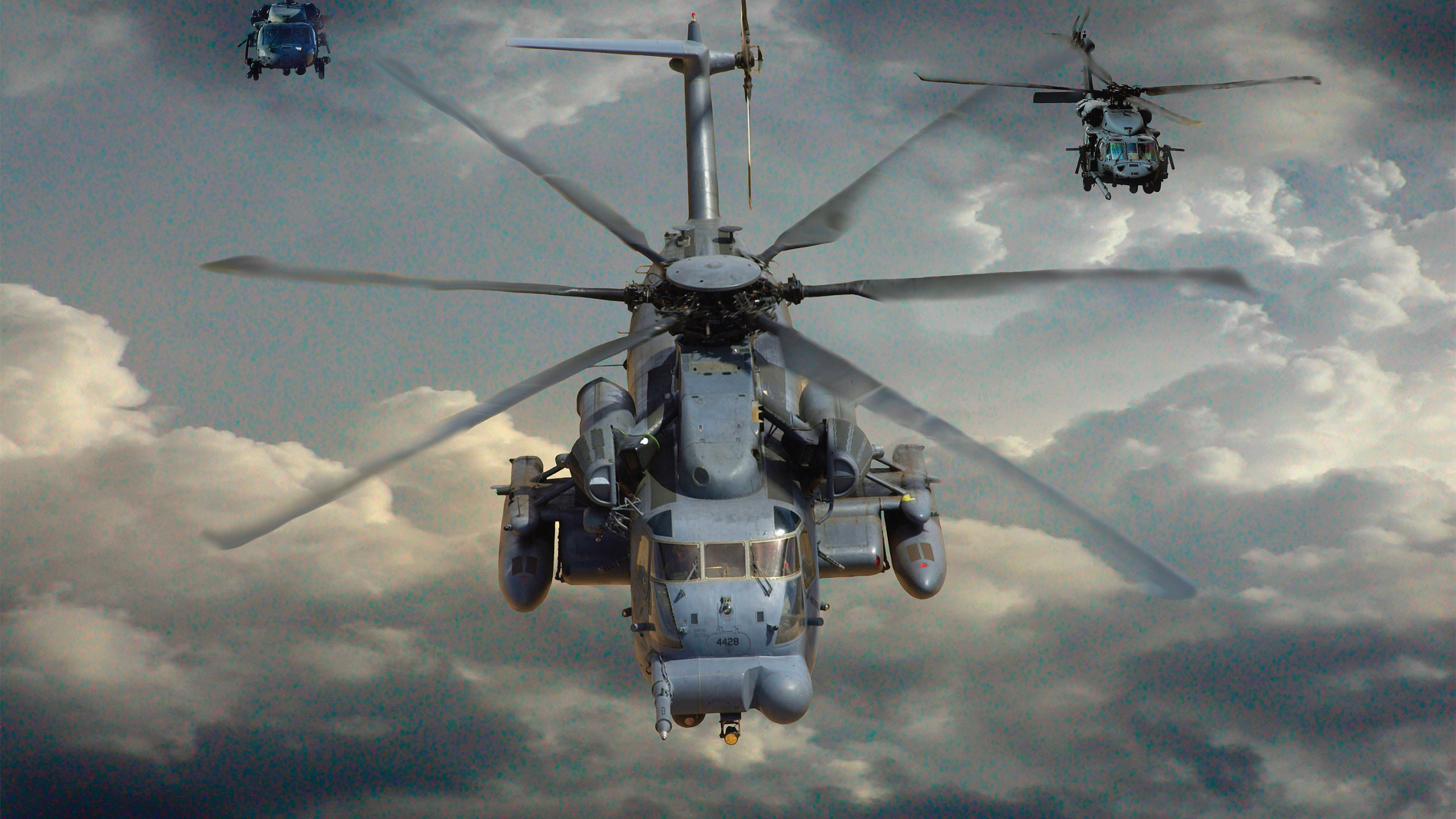 Обои вертолет, самолеты Сикорского, военный вертолет, ударный вертолет, винтокрылая машина в разрешении 2560x1440