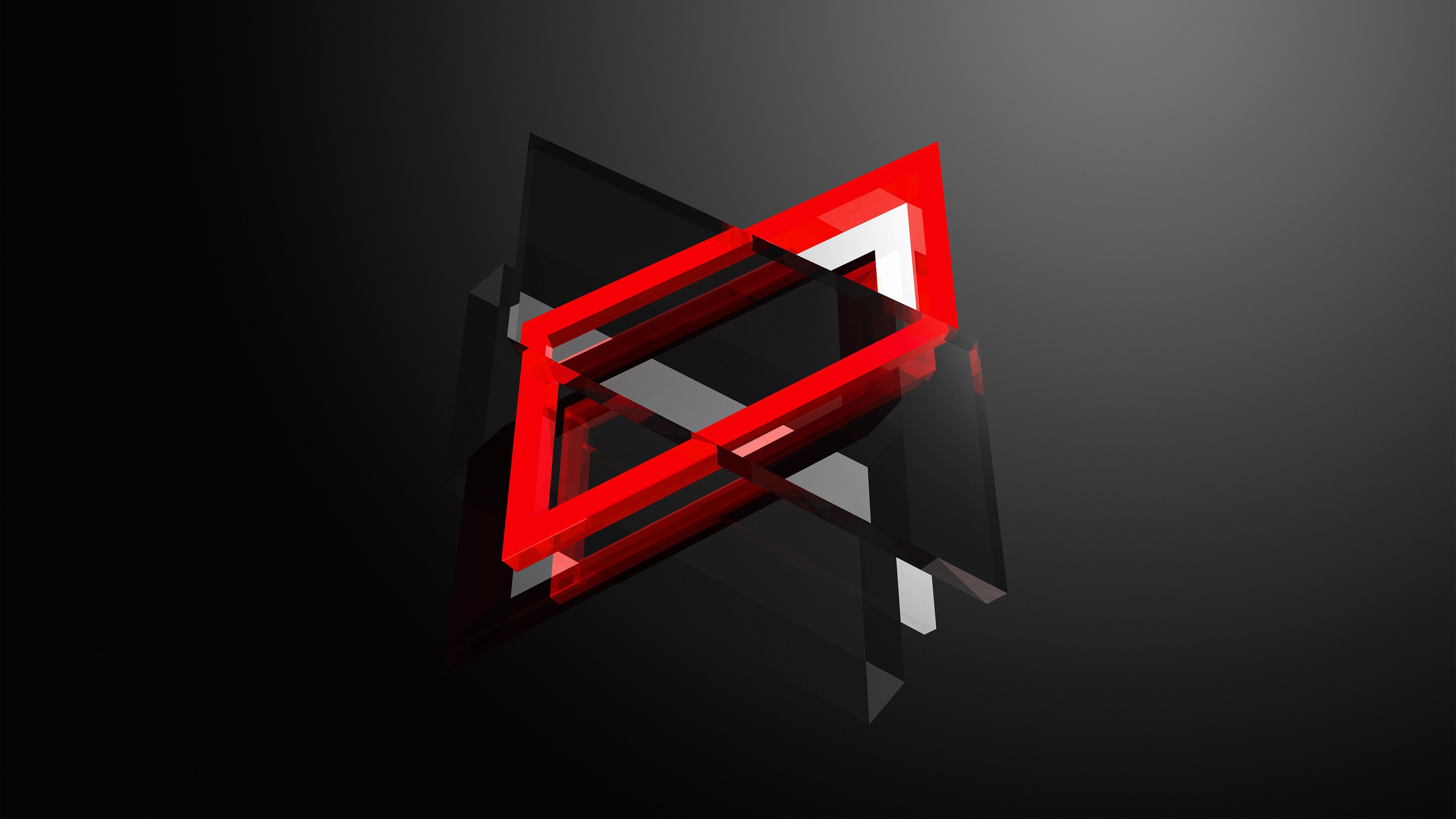 Обои красный цвет, графика, марка, треугольник, шрифт в разрешении 3840x2160