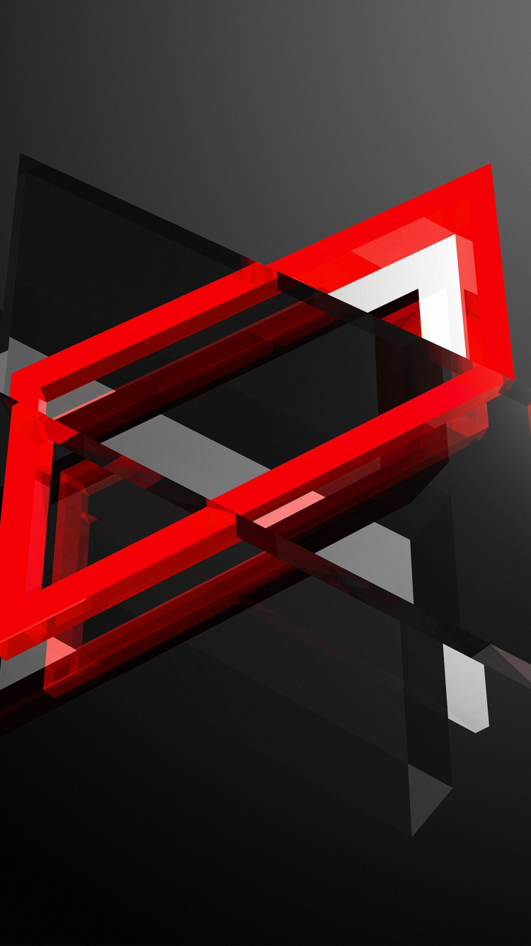 Обои красный цвет, графика, марка, треугольник, шрифт в разрешении 750x1334