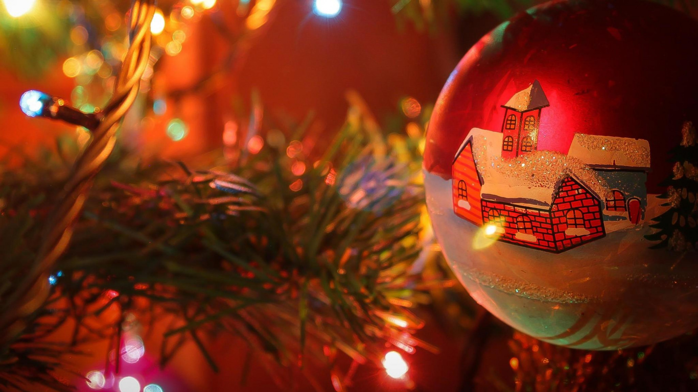 Обои Новый год, Рождественский день, Старый Новый год, рождественский орнамент, Рождество в разрешении 1366x768