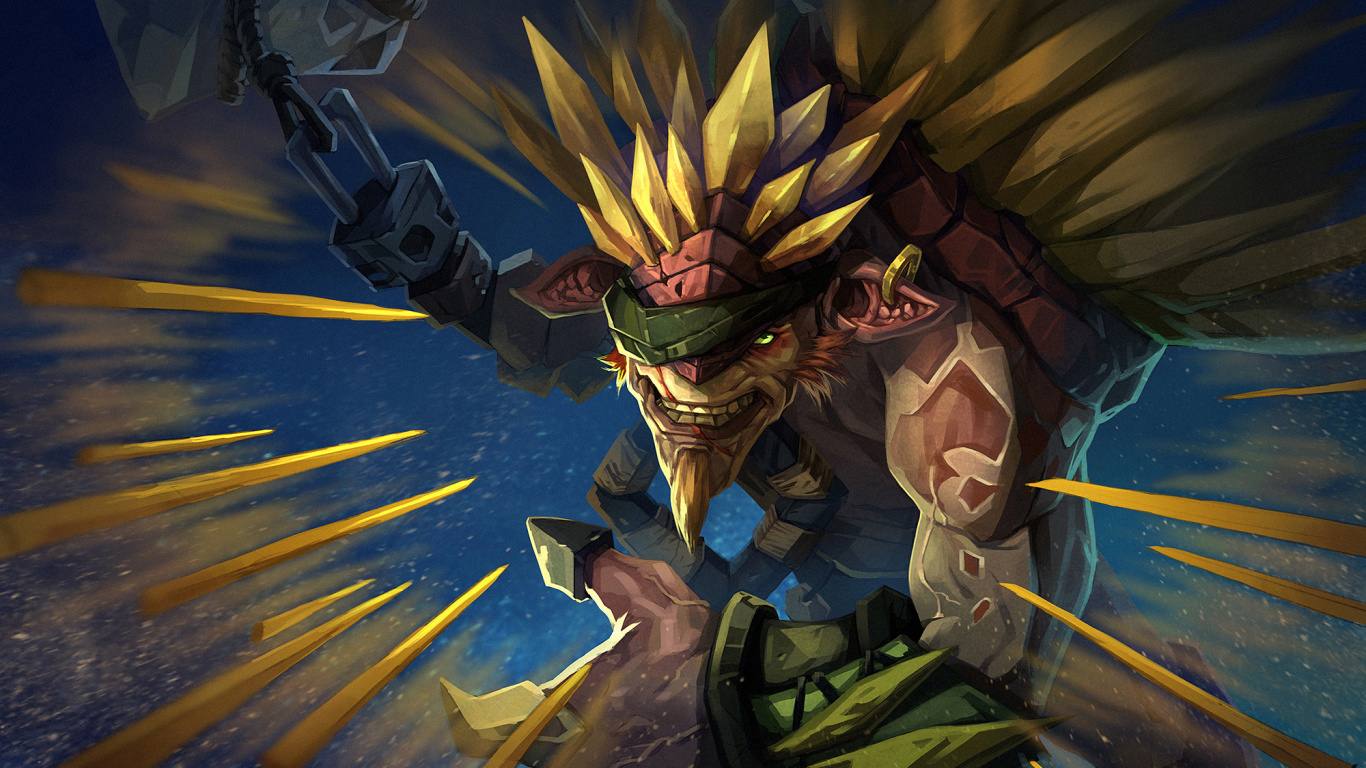 Обои дота 2, оборона древних, аниме, иллюстрация, демон в разрешении 1366x768