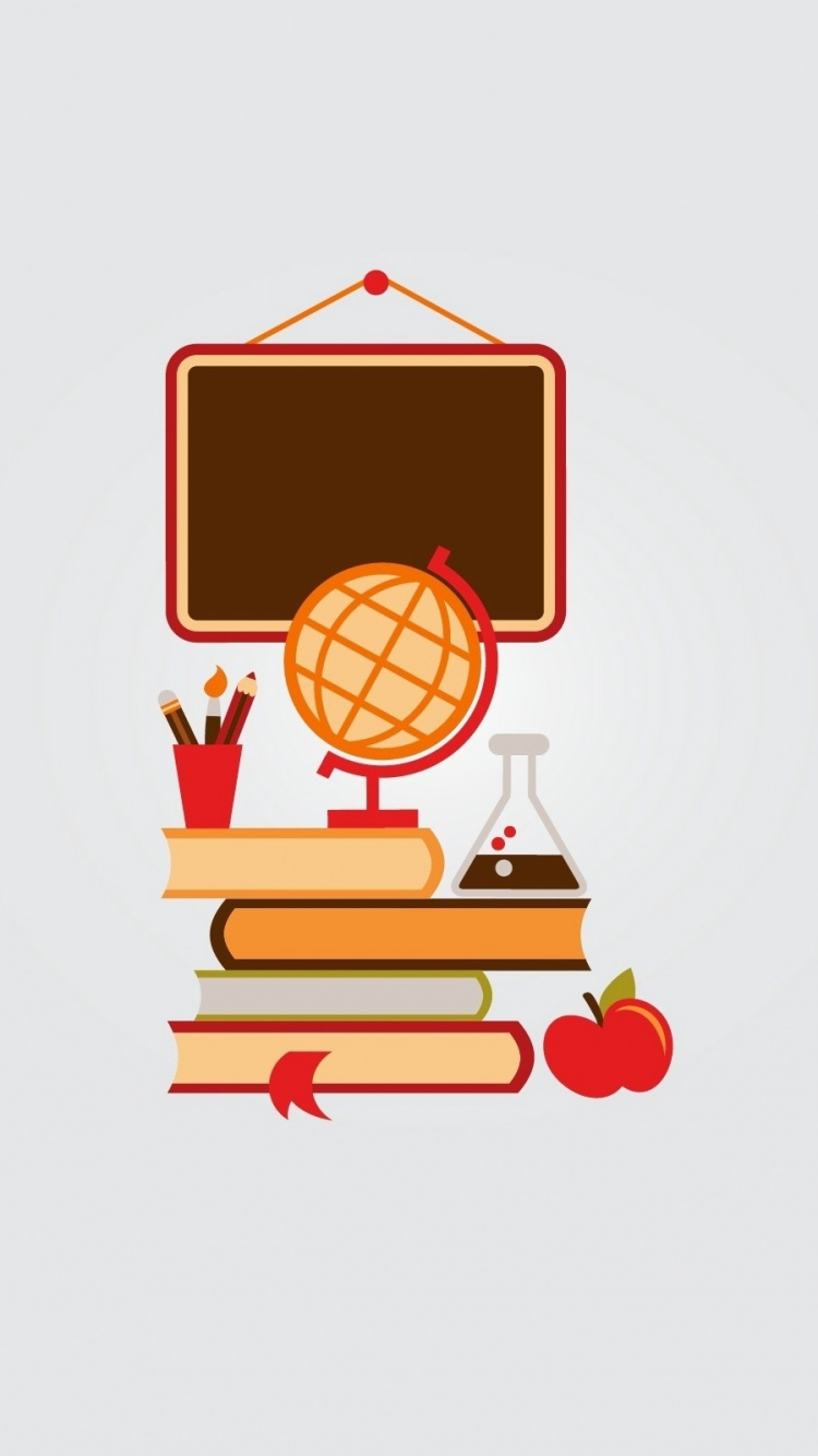 Обои школа, образование, иллюстрация, лого, графический дизайн в разрешении 750x1334