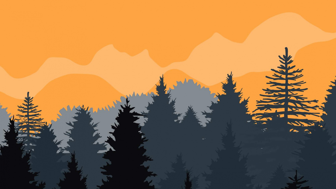 Обои мультфильм природа, природа, мультфильм, рисование, идея в разрешении 1366x768