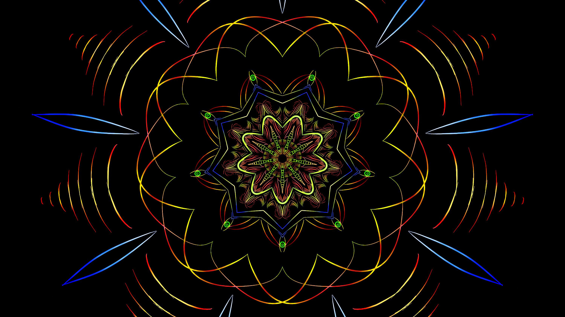 Обои фрактальное искусство, симметрия, узор, дизайн, арт в разрешении 1920x1080