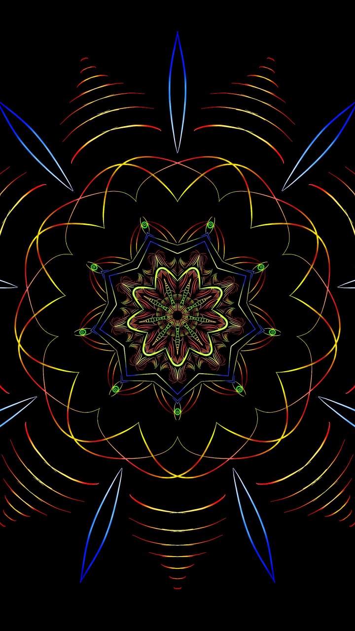 Обои фрактальное искусство, симметрия, узор, дизайн, арт в разрешении 720x1280